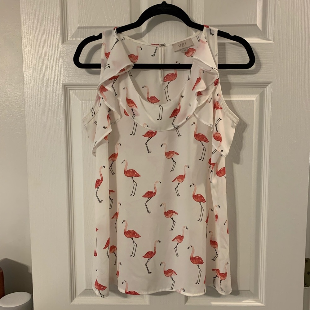 loft flamingo tank top blouse